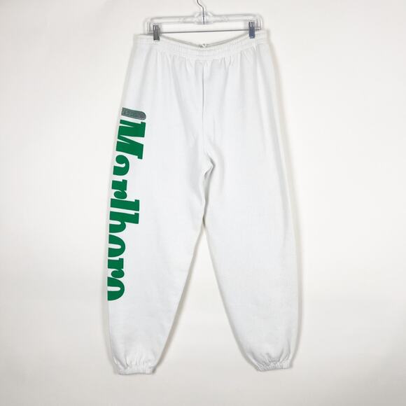 Vintage 80s 90s Marlboro Menthol Spell Out Logo Sweatpants White Size Large - Picture 3 of 5